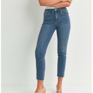 Just USA Women's The Corona Slim Straight Blue Jeans In Dark Denim